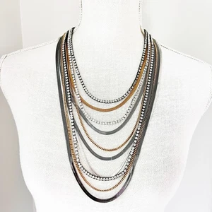NEW Chico's Mixed 9-Strand Layered Necklace - Picture 1 of 9