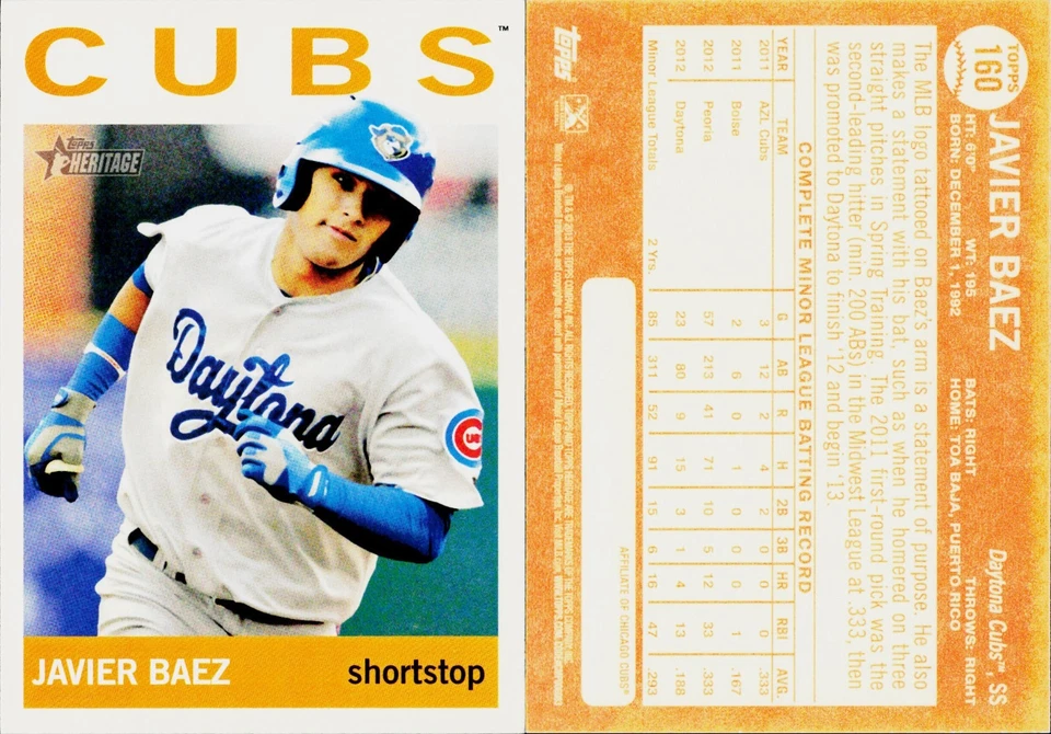 2013 Topps Heritage Minor League Edition #160 Javier Baez (Running) - Image 1 of 1