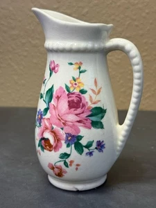 Vintage Royal Copley kleiner Krug Blumendesign China 6" Keramik * hat einen Chip - Bild 1 von 7
