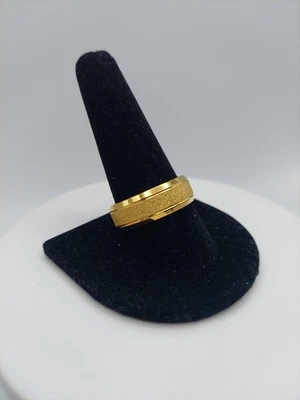 Титановое позолоченное мужское кольцо размер 10, очень хорошее состояние, потрясающее! - Изображение 1 из 4