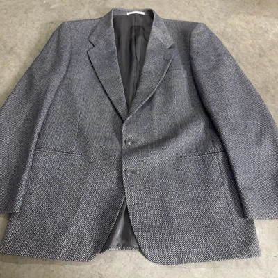 Yves Saint Laurent Suit Jacket Mens XL US 42 Gray 100% Wool Blazer Sport Coat - Image 1 of 4