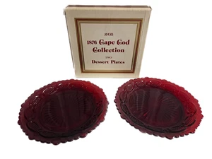 Lot de 2 assiettes à dessert Avon Cape Cod rouge rubis - Photo 1/4