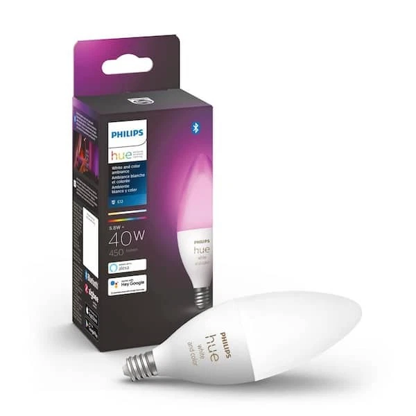 Pair 2 Philips Hue White & Color Ambiance E12 Smart Bulb 40W 450LM