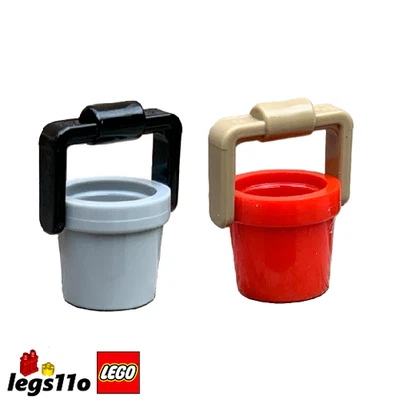 LEGO Small Bucket with Handle NEW - Minifigure Accessory - choose colour 95343 - Image 1 of 3