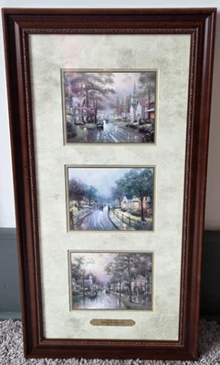 Impresión enmarcada Kinkade "Coming Home" 2003 Collector's Society 22 x 11 certificado de autenticidad Foto 1 de 4