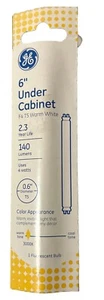 GE F4 T5 Warm White 6" Under Cabinet fluorescent light bulb 4 Watts (3) - Picture 1 of 2