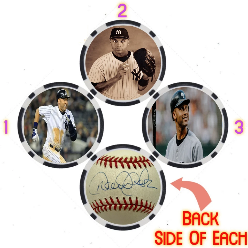 Conjunto de fichas de pôquer Derek Jeter ASSINADO Baseball Legends (3) - Imagem 1 de 2