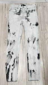 Zara Skinny Leg Black & White Tie Dye Jeans Woman's Size 2 - Picture 1 of 11