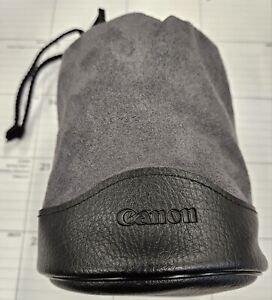 Genuine Canon Soft Lens Case LP1219 - Drawstring Closure- Grey & Black 