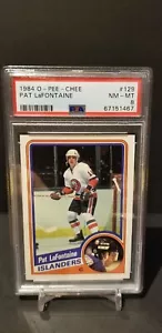 1984-85 O-Pee-Chee Pat LaFontaine Rookie RC #129 PSA 8 New York Islanders - Picture 1 of 2
