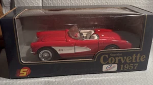 1957 Chevrolet Red/White Corvette Model Car Die Cast 1:24 Superior # SS7708 - Picture 1 of 8