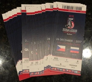 2018 World Junior Hockey IIHF Official Ticket Stubs Buffalo - pick any game! - Picture 1 of 2