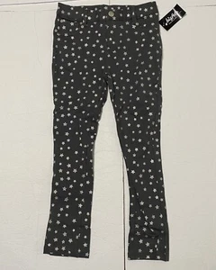 Girls Sz 6X Gray Pant Jean Leggings Sparkle Stars Bizfete 95% Cotton 5% Spandex - Picture 1 of 13