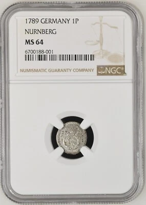 1789 Nurnberg GERMANY 1 Pfennig - NGC MS 64 - Image 1 of 2