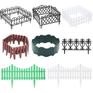 3-60pc Flexible Garden Lawn Grass Edging Picket Border Panel Plastic Wall Fence - Picture 1 of 44