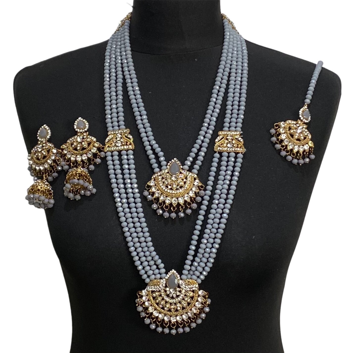 Grey Asian Pearl Mala Pakistani Bridal 