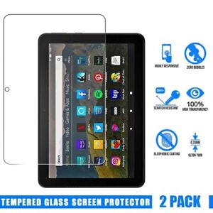 2 Pack Tempered Glass Screen Protector For Amazon Fire HD 8 12th Generation 2022