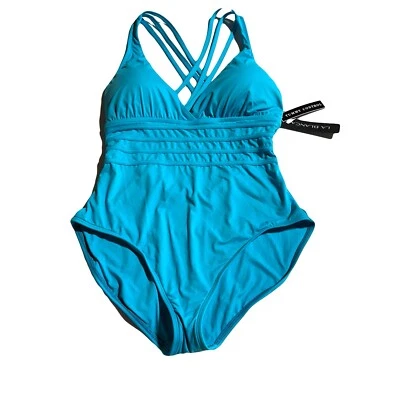 La Blanca Island Goddess Strappy Back Tummy Control One Piece Swimsuit 16 NWT - Image 1 of 4