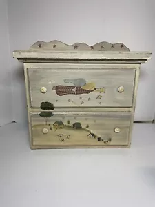 Vintage Folk Art Primitive Country Miniature Hand Painted Chest Of Drawers - Picture 1 of 11