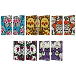 HEAD CASE DESIGNS FLORID OF SKULLS LEATHER BOOK WALLET CASE COVER FOR APPLE iPAD - Picture 1 of 11