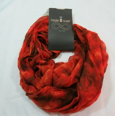 Figura Círculo Infinito 8 Lazos Poliéster Bufanda Óxido Naranja Marrón 30 Pulgadas Por 70" Foto 1 de 3