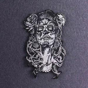 Day of the Dead Patch Sugar Skull Calavera Embroidered - Iron On/Sew On - Picture 1 of 2