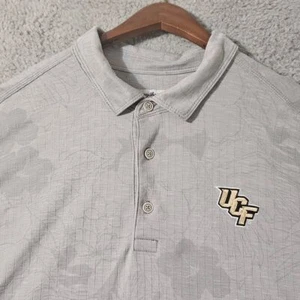 Tommy Bahama Polo Shirt Mens XXL 2XL Gray Floral Tencel & Polyester UCF Knights - Picture 1 of 8