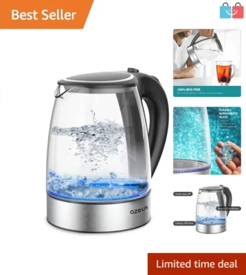 Hervidor eléctrico tamaño familiar 1,8 L - Apagado automático y elegante luz LED azul Foto 1 de 4