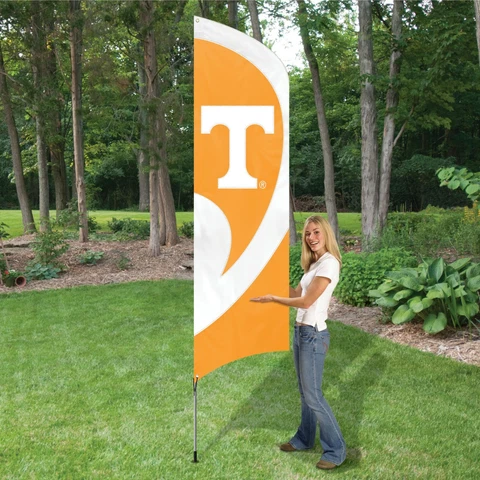 Tennessee Volunteers Tall Team Flag 8.5ft Flag w 11.5ft Pole.  NCAA Big Ten Cover