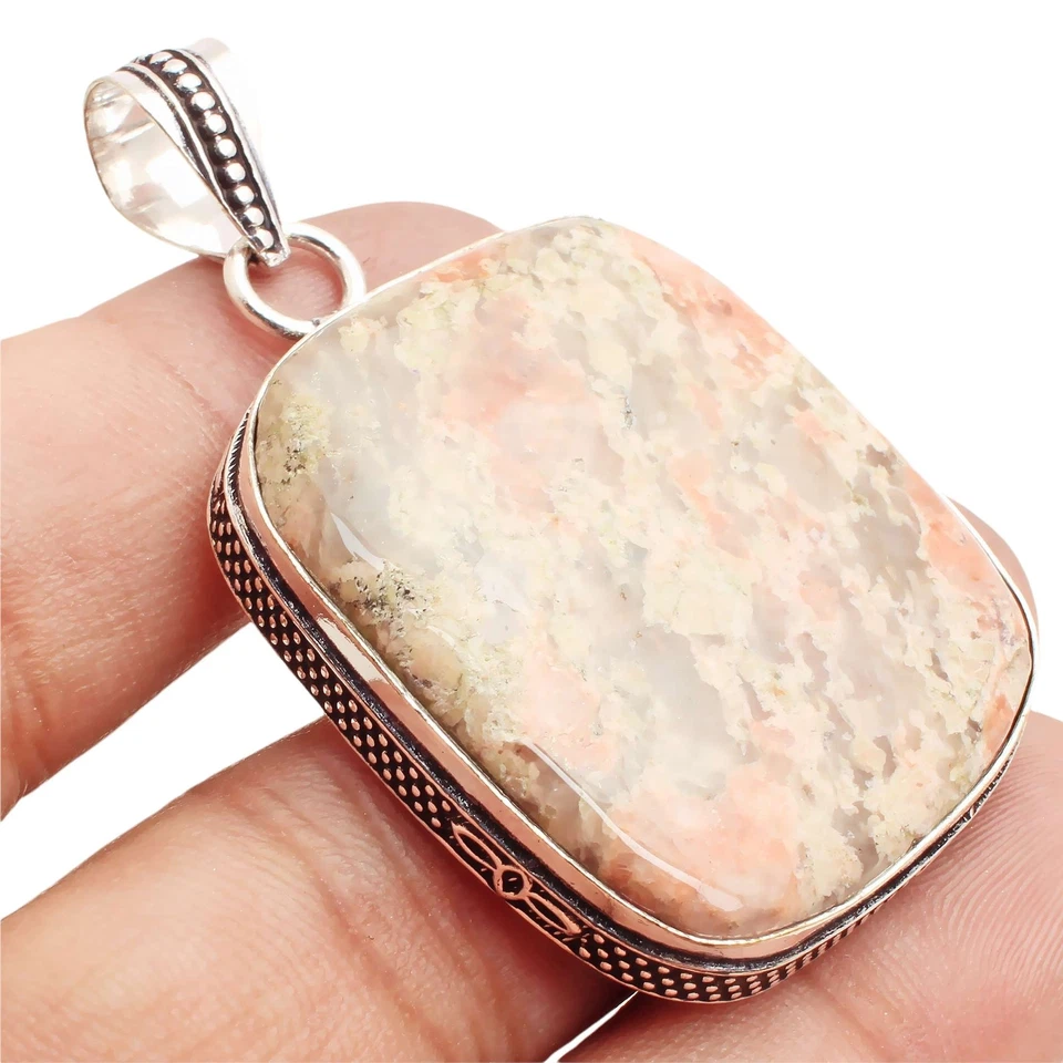 Unakit Edelstein Versilbert Handmade Anhänger Schmuck Geschenk 4.2cm P-14817 - Bild 1 von 3