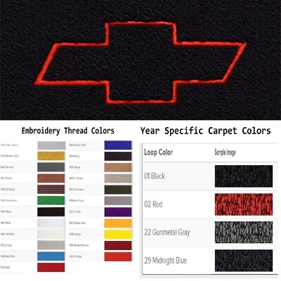 Tapetes de 2 piezas contorno de pajarita personalizados para camioneta Chevrolet ACC 1955-1958 Foto 1 de 4