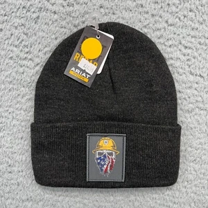 Ariat Cap Beanie One Size Charcoal Knit Born For This Watch Patriotic Skull *40 - Picture 1 of 8