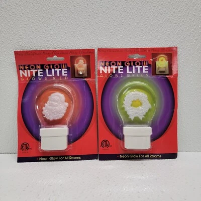 2 luces de Navidad ligeras de neón Brillantes nocturnos - Brilla verde y rojo Foto 1 de 4