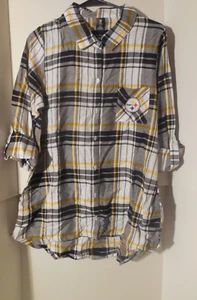 Neu Pittsburgh Steelers geknöpftes Damenhemd kariert Medium Flanell - Bild 1 von 2