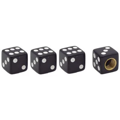4 Stück YOU.S Ventilkappen Kappe Würfel mit Dichtung in Schwarz für Auto PKW LKW - Bild 1 von 2