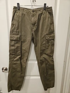 Lucky Brand Olive Green Cargo 100% Cotton Pants- Sz: 4/27 - Picture 1 of 8