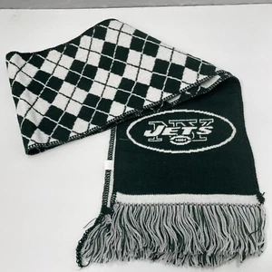 NEW YORK JETS Winter Scarf Green 45"x8" Argyle Pattern NY Neck Ski NFL - Picture 1 of 4