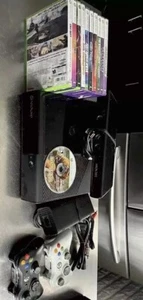 XBOX 360E GAME CONSOLE BUNDLE W/KINECT/2 CONTROLLERS+11 GAMES/CONSOLE TESTED✅✅ - Picture 1 of 6
