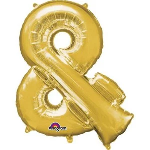 Gold And Symbol Foil Balloon Air Fill 16 Inch Anagram - Picture 1 of 1