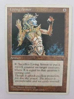 MTG Magic The Gathering Card Living Armor Artifact The Dark 1995 - Image 1 of 2