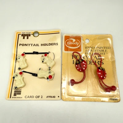 De colección Goody Tip Top RARO Doble Cuentas Cola de Caballo Soportes Animales con Ojos Googly Foto 1 de 4