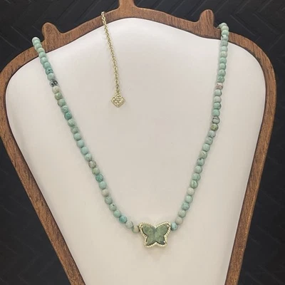 "Collar Kendra Scott Lillia Oro Mar Verde Mariposa Cuentas 20"" Ajustable" Foto 1 de 4