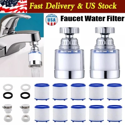 2×Faucet Water Filter System Kitchen Sink Mount Filtration Tap Purifier Clean US - Image 1 of 4