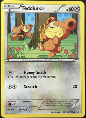 Teddiursa RC15/RC25 Legendary Treasures Radiant Collection Pokémon Card VLP/NM - Image 1 of 2