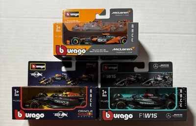 3X Burago 1:43 Scale F1 Cars Including McLaren Miami Grand Prix - Image 1 of 2