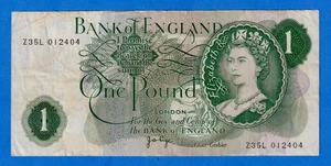 Great Britain UK England 1 Pound 1960-77 P374g QE II Circulated Note Z35L 012404 - Picture 1 of 4