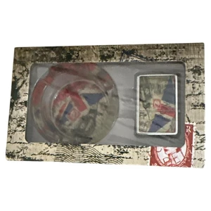 Sterling Products London glass ashtray and lighter set souvenir - Picture 1 of 6
