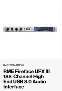 RME Fireface UFX III 188-Channel High End USB 3.0 Audio Interface - Picture 1 of 9