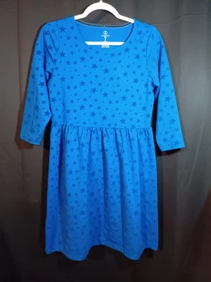 Vestido Lands’ End Niñas XL 16 Azul Estampado de Estrellas Manga Larga Pullover Hasta la Rodilla Foto 1 de 4