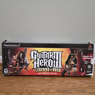 Guitar Hero III 3 Playstation 2 PS2 Legends Of Rock Classic Red SG in box Tested - Image 1 of 4